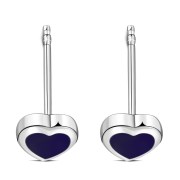 Lapiz Lazuli Heart Silver Stud Earrings, e344